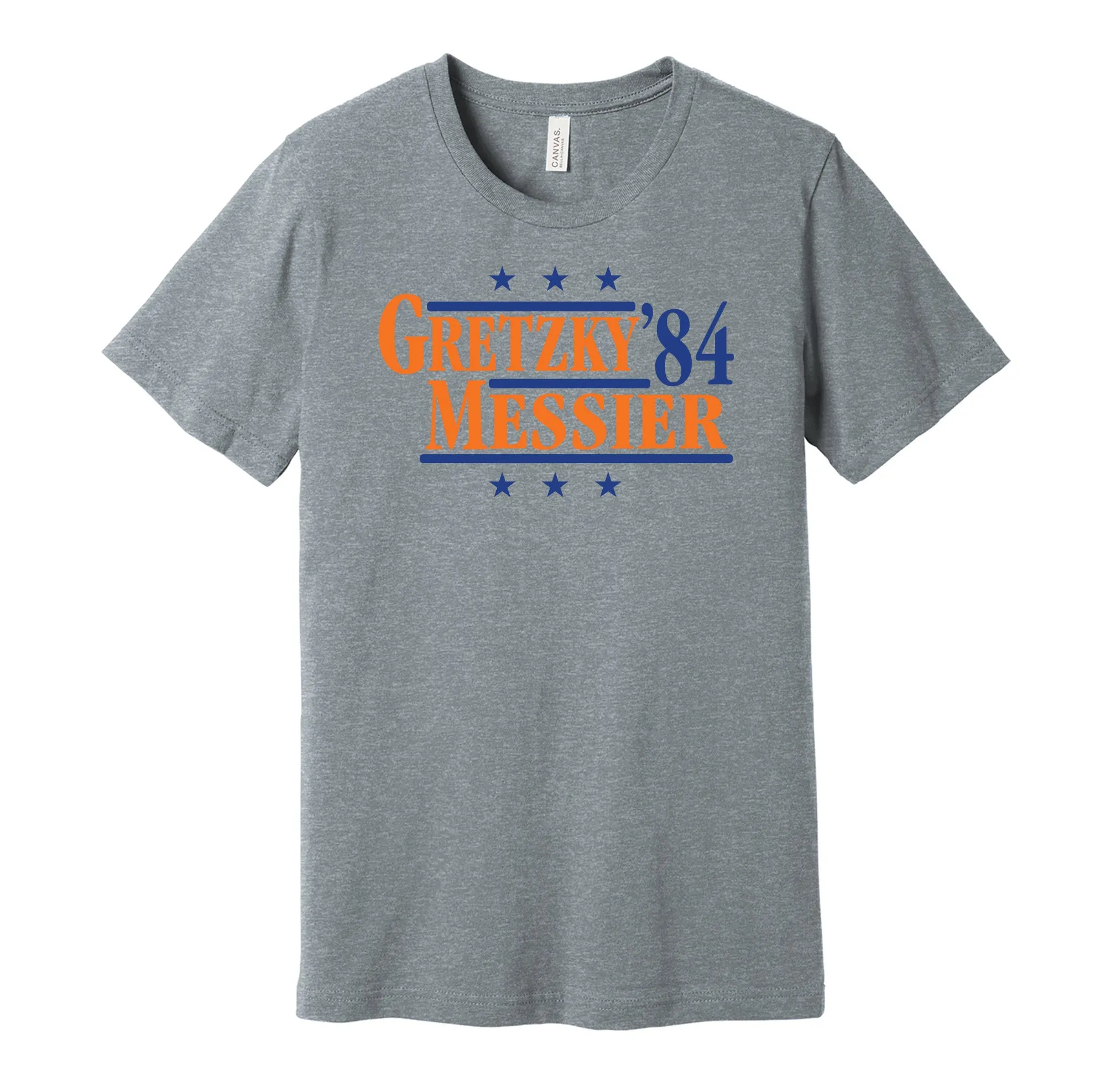 Gretzky & Messier '84 - Edmonton Legends Political Campaign Parody T-Shirt - Hyper Than Hype Shirts