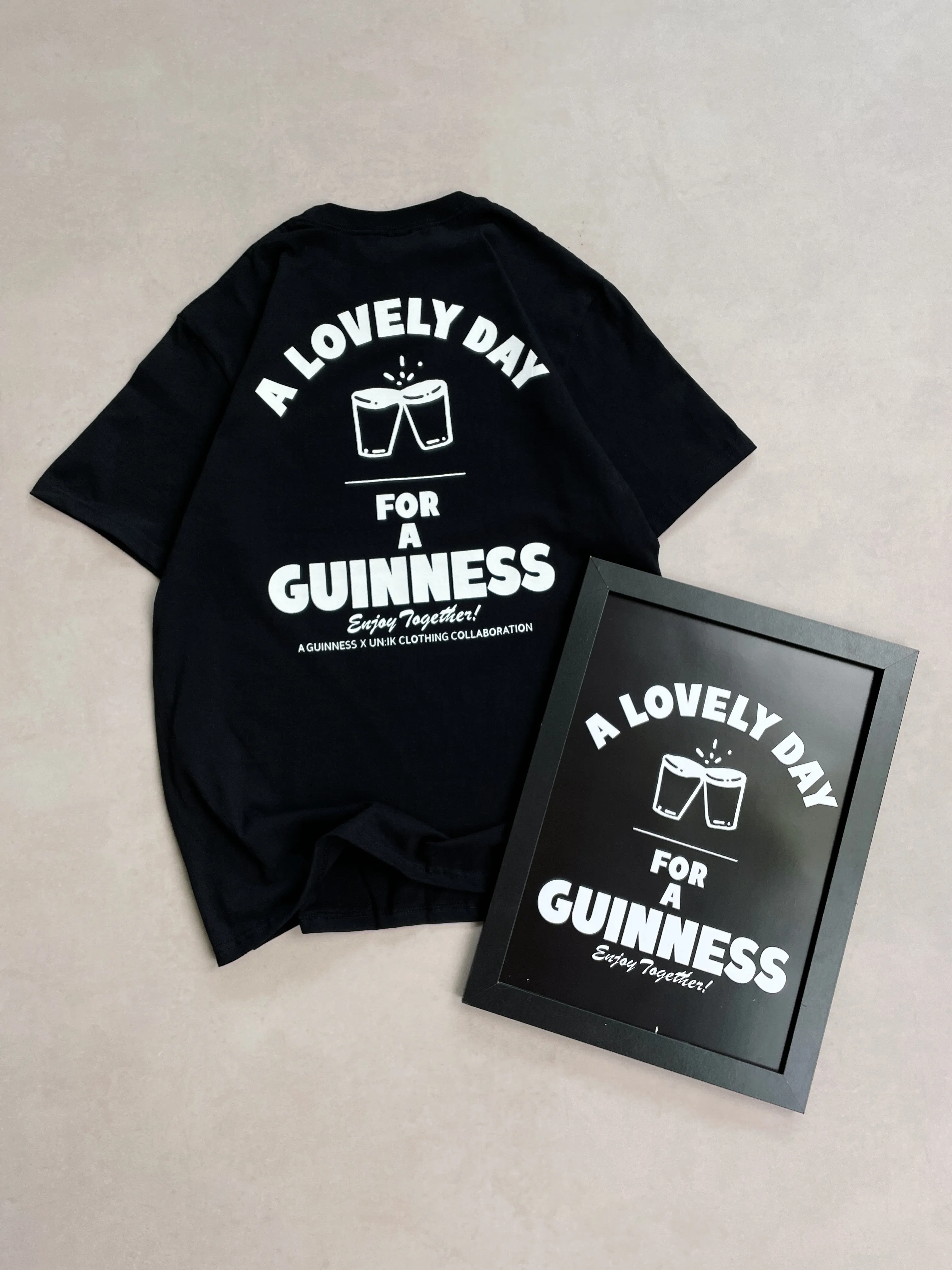 Guinness x UN:IK 'Enjoy Together' Tee & Print Bundle - Black