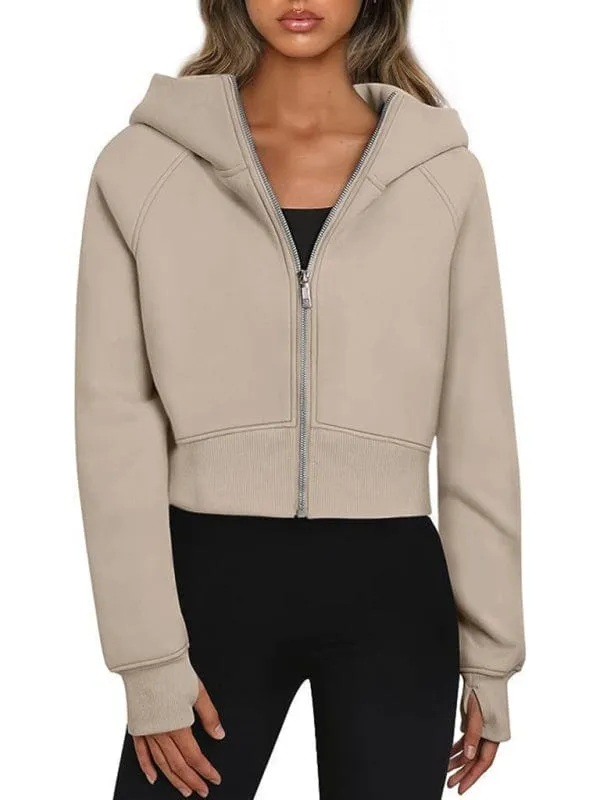 GYPSY GIRL-Hooded Short Fleece Sweatshirt