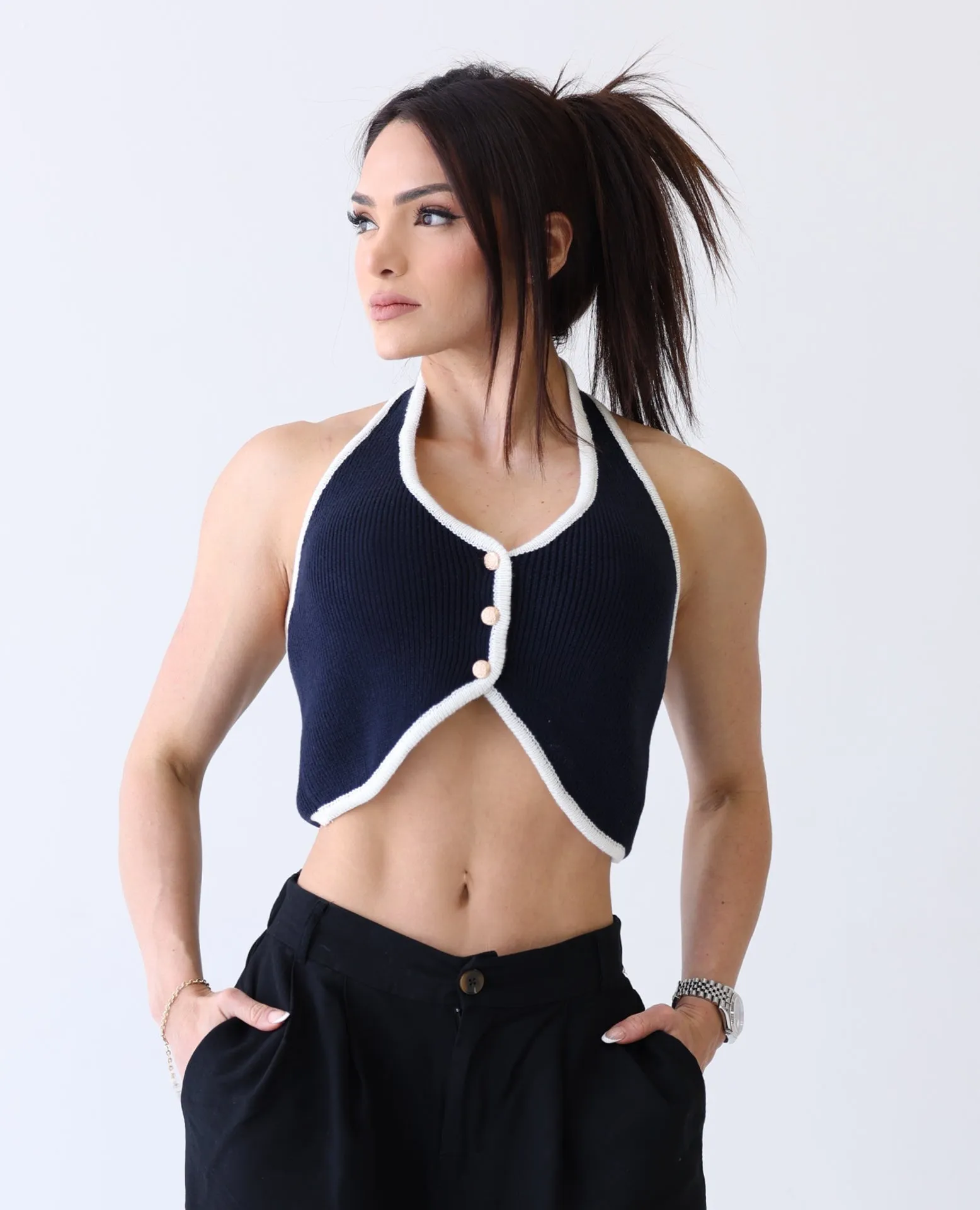 Halter Sweater vest NAVY