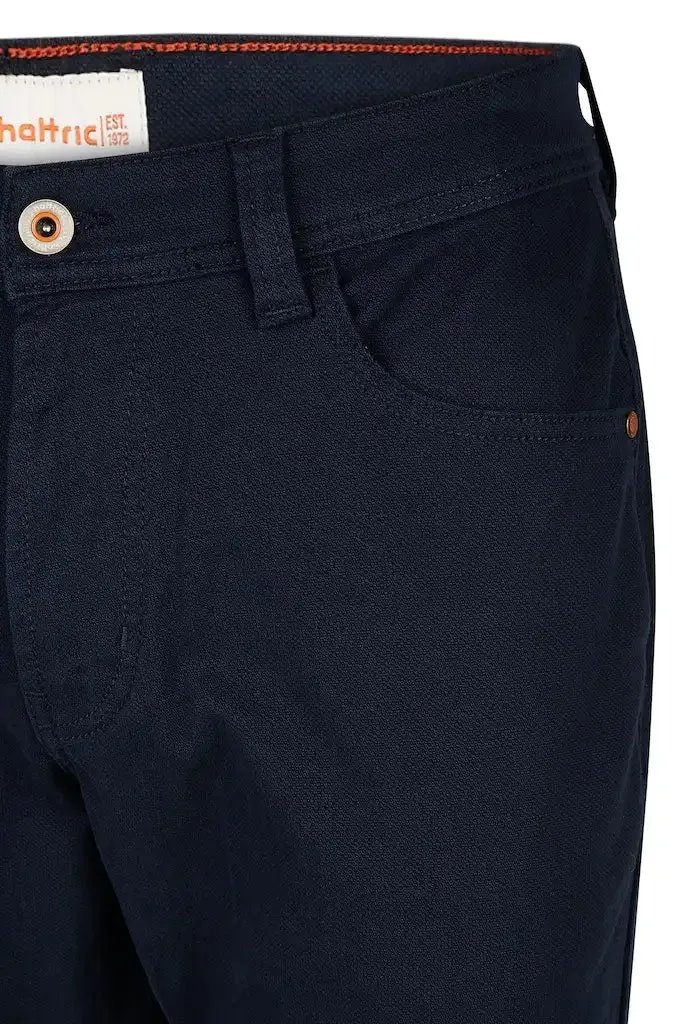 Hattric Men's Trousers Harris Stretch 688455 Cosy Structure Navy