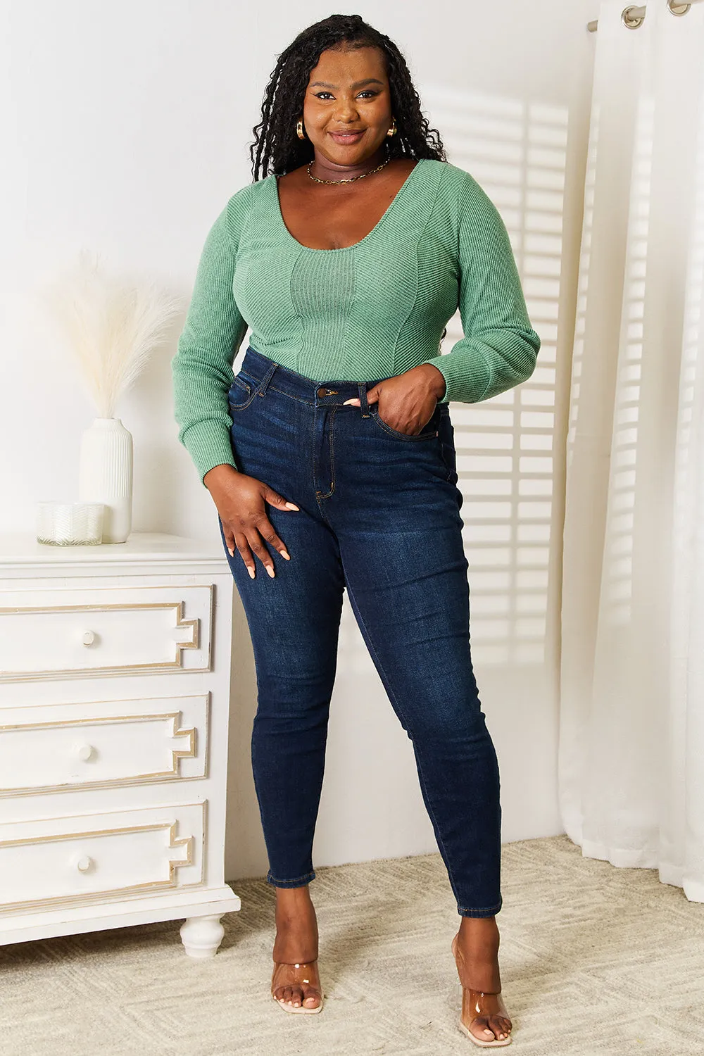 Hazel Blues® |  Basic Bae Scoop Neck Long Sleeve Top