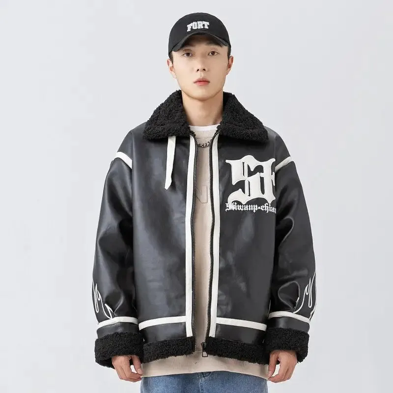 Heated Leather and Fur Jacket from the Y2K Streetwear Collection