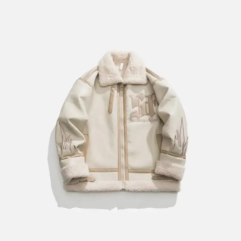 Heated Leather and Fur Jacket from the Y2K Streetwear Collection