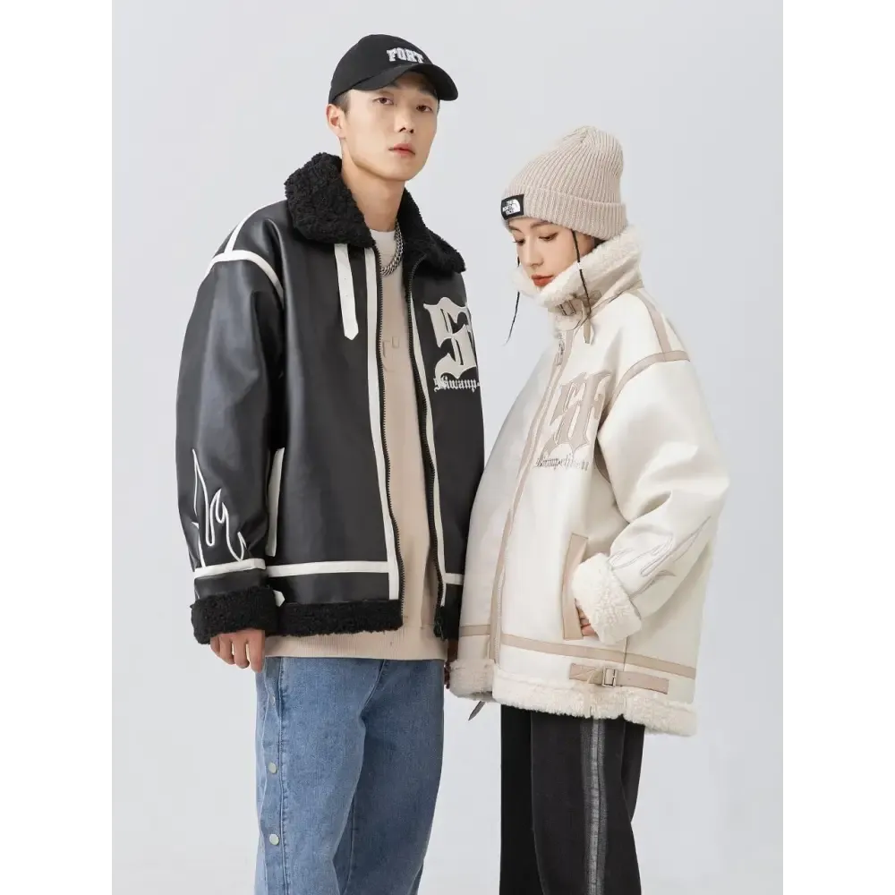 Heated Leather and Fur Jacket from the Y2K Streetwear Collection