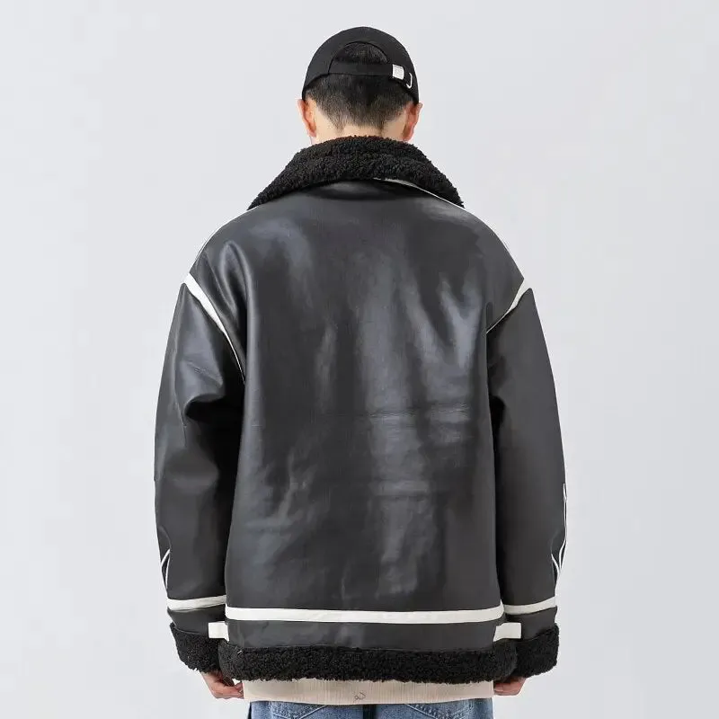 Heated Leather and Fur Jacket from the Y2K Streetwear Collection