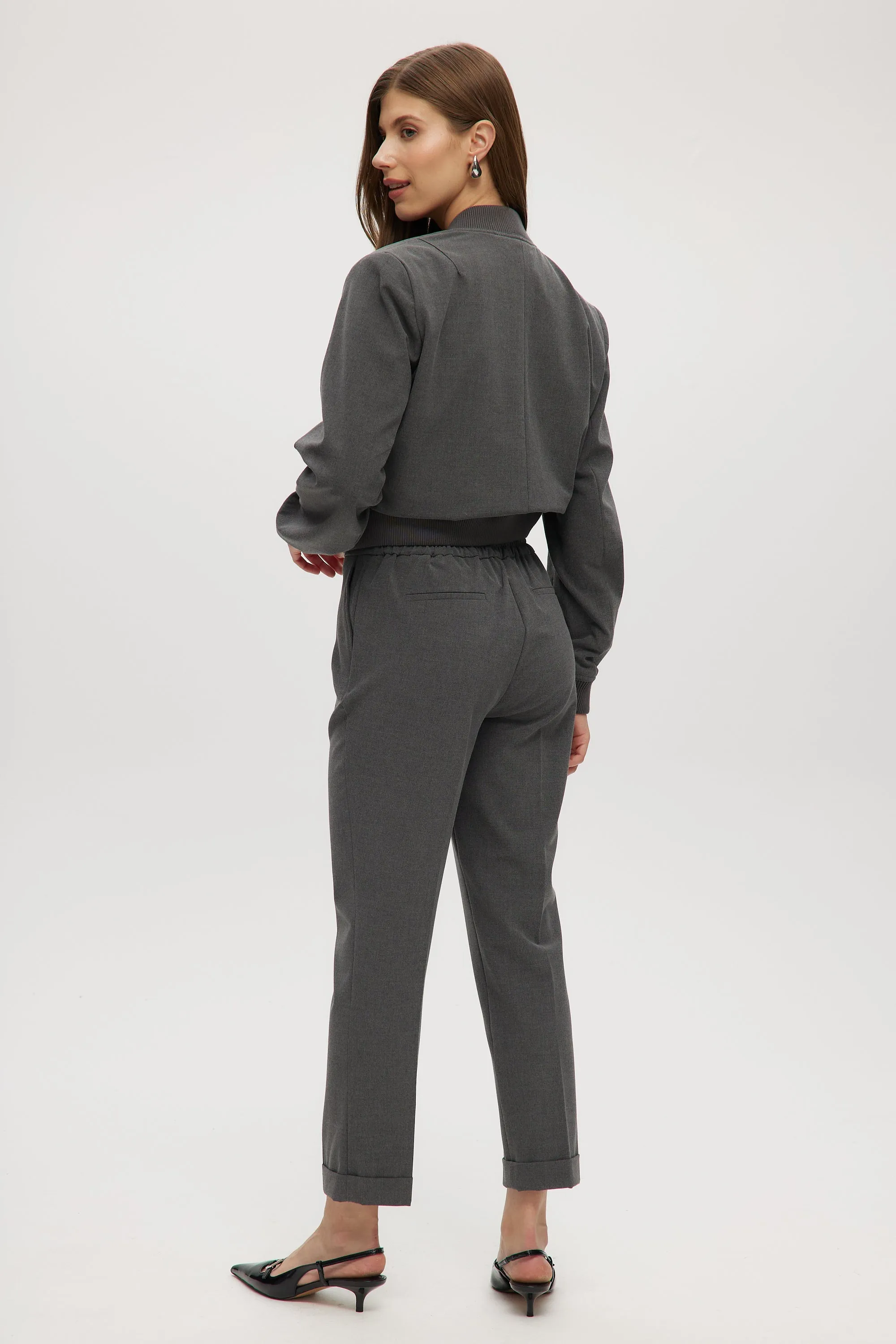 HEATHER GREY BOXY FIT JACKET