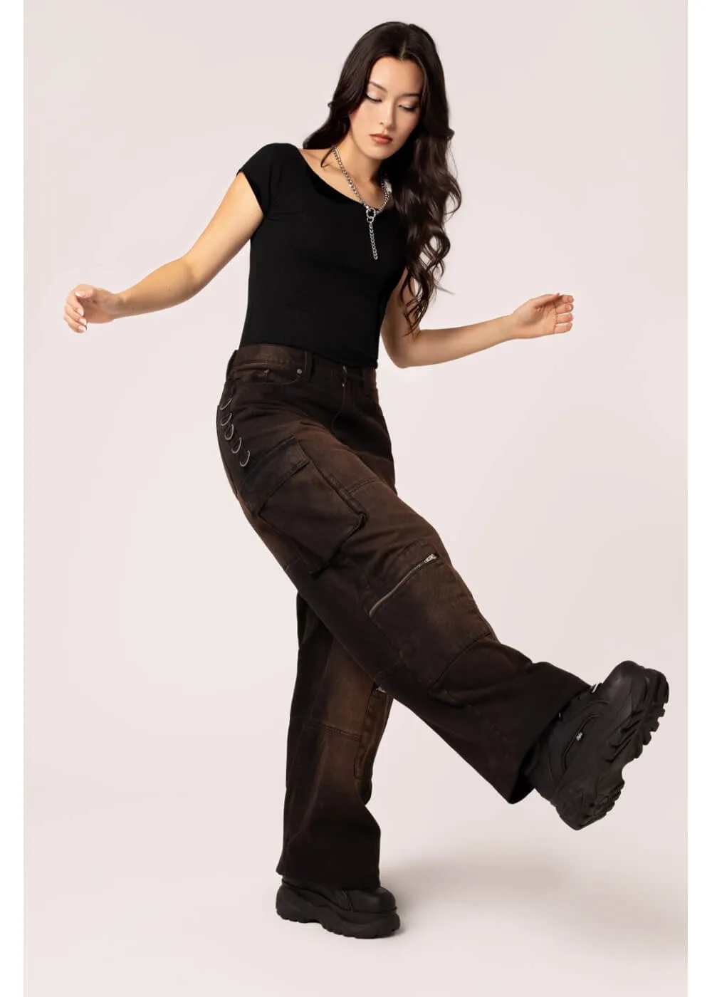 Hell Bunny Cameron Jeans Brown