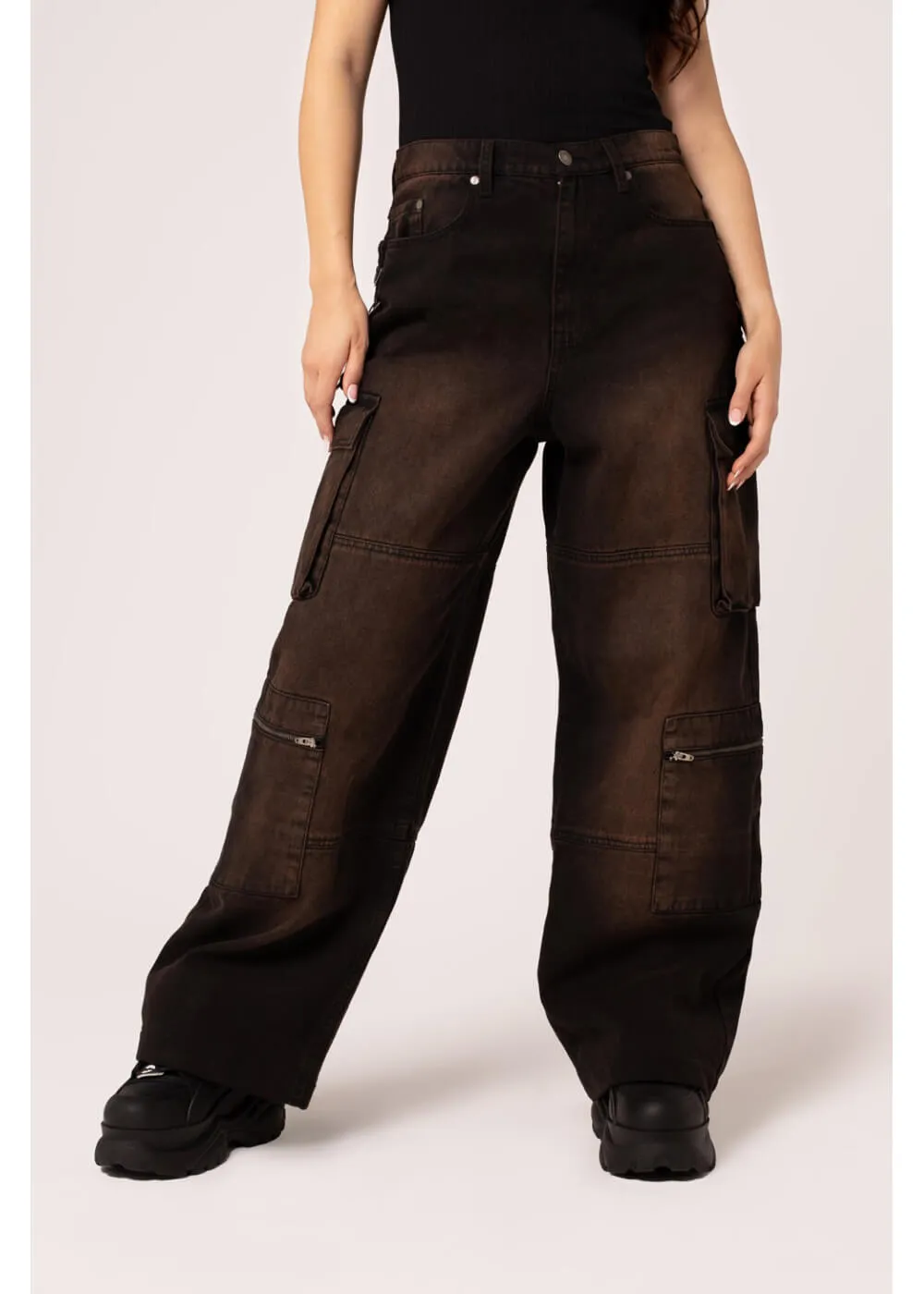 Hell Bunny Cameron Jeans Brown