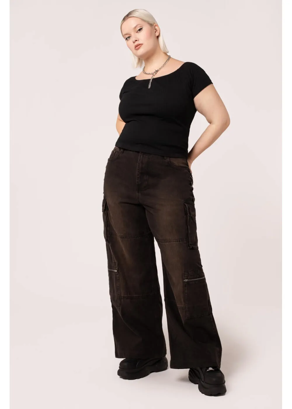 Hell Bunny Cameron Jeans Brown