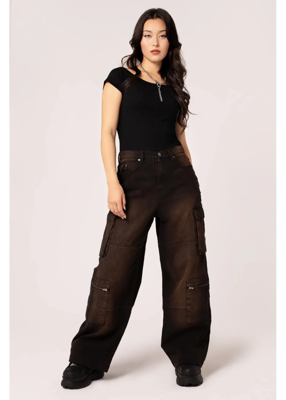 Hell Bunny Cameron Jeans Brown