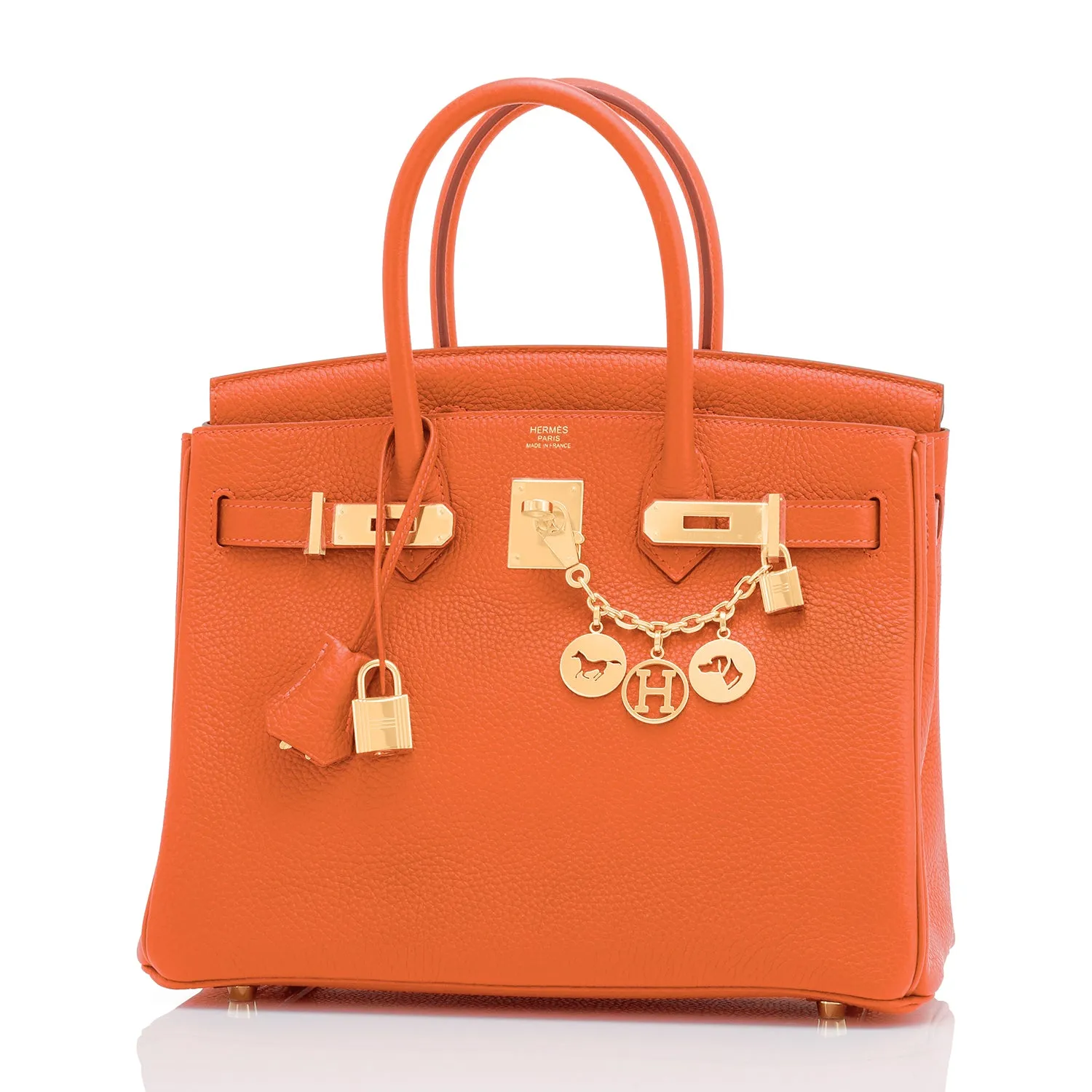Hermes Feu Orange Birkin 30cm Gold Hardware Y Stamp, 2020