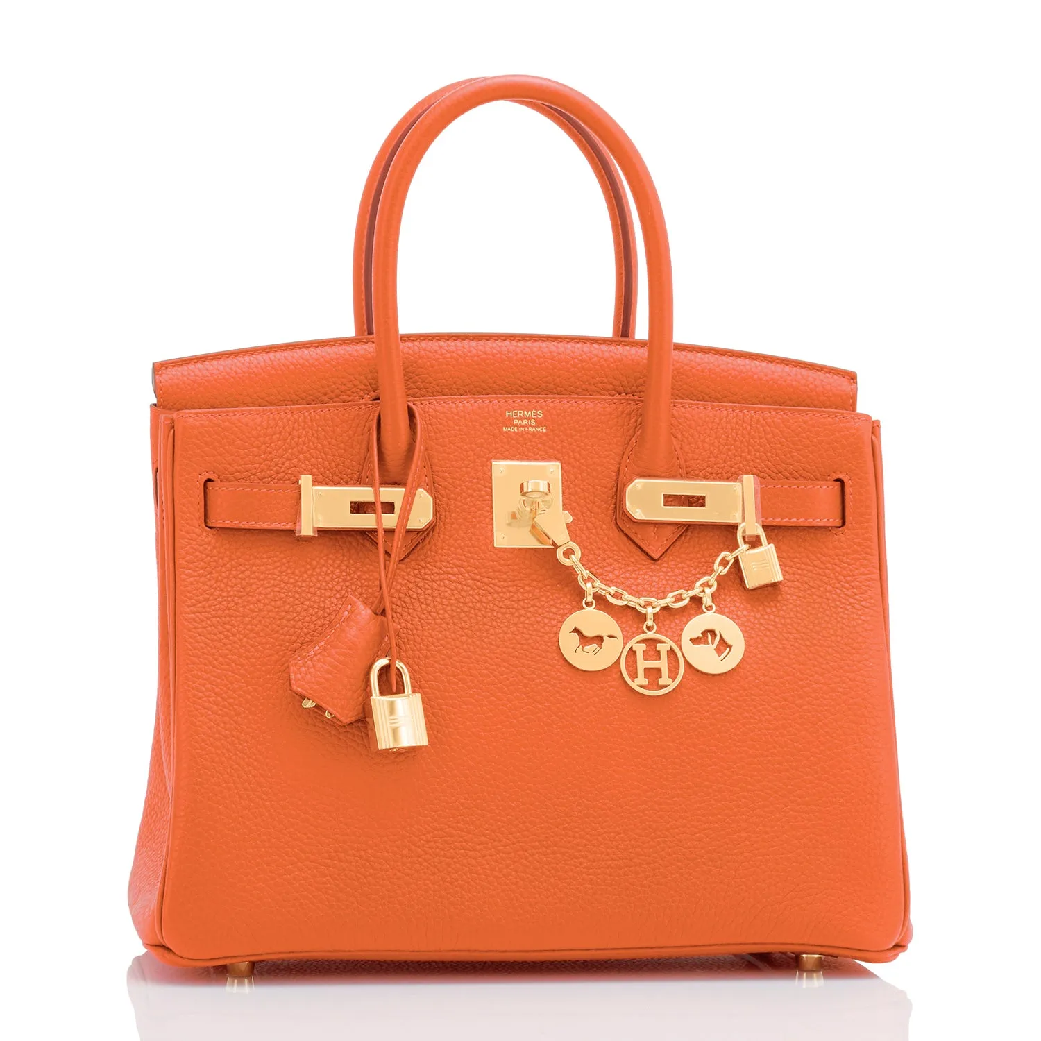 Hermes Feu Orange Birkin 30cm Gold Hardware Y Stamp, 2020