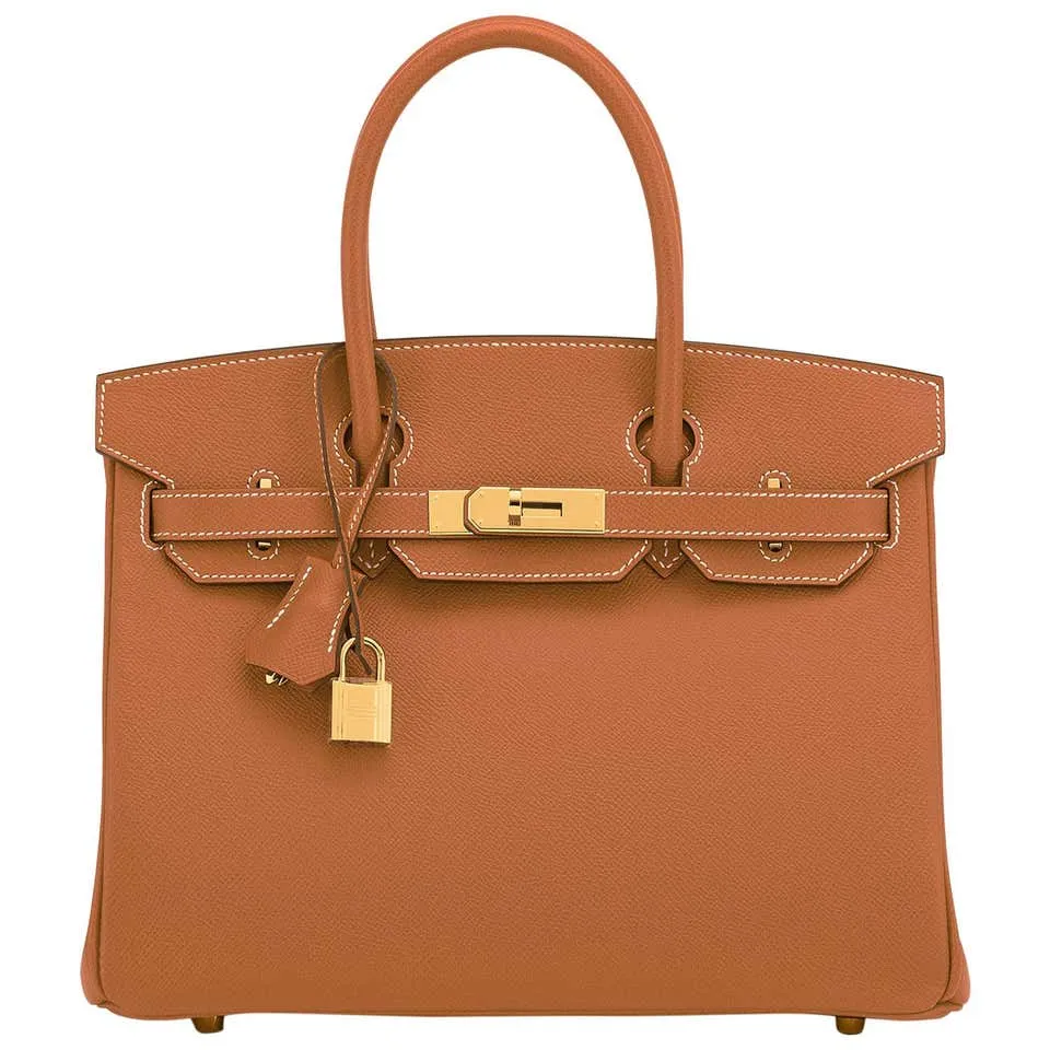Hermes Gold Camel Tan Birkin 30cm Epsom Gold Hardware