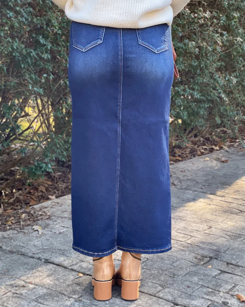 High Rise Crossover Maxi Skirt