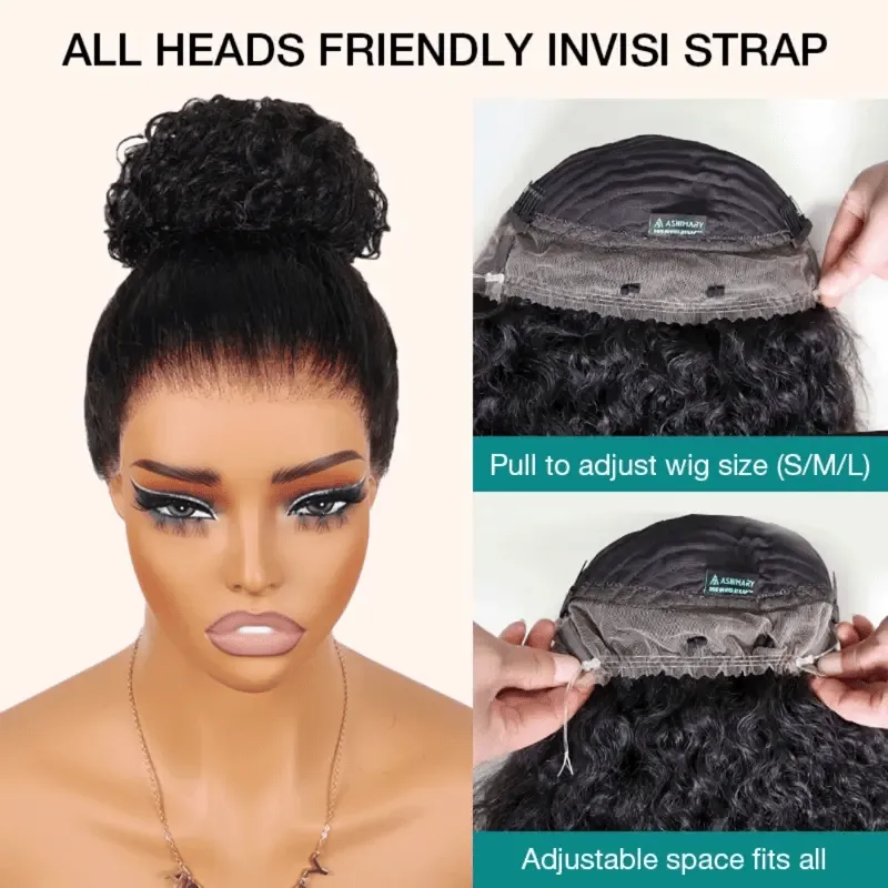 Highlight Straight Invisi Strap Cozy Snug Fit 360 Skin Lace Pre Everthing 360 Lace Glueless Human Hair Wig