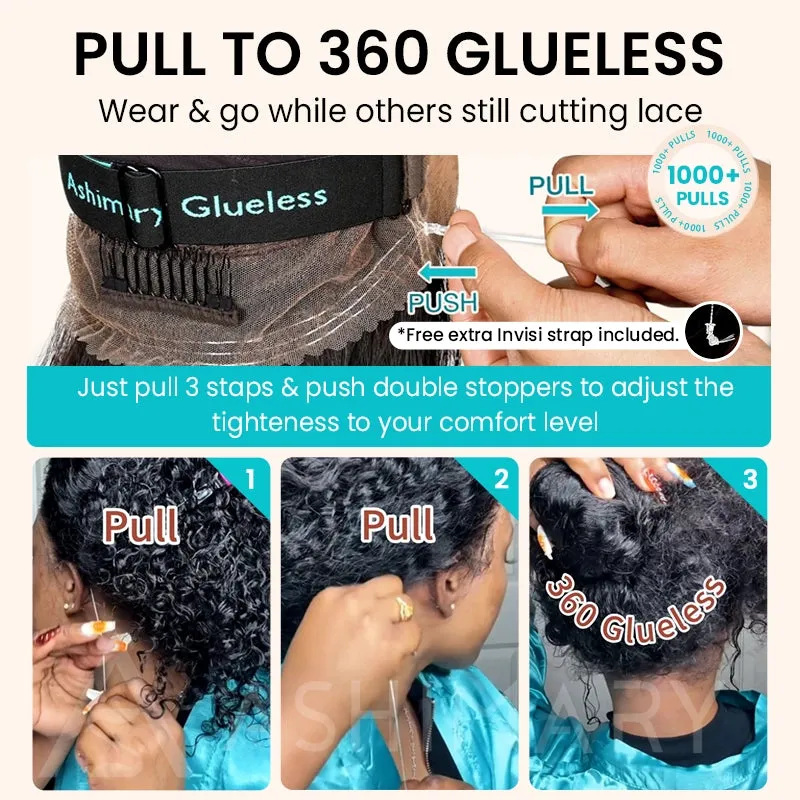 Highlight Straight Invisi Strap Cozy Snug Fit 360 Skin Lace Pre Everthing 360 Lace Glueless Human Hair Wig