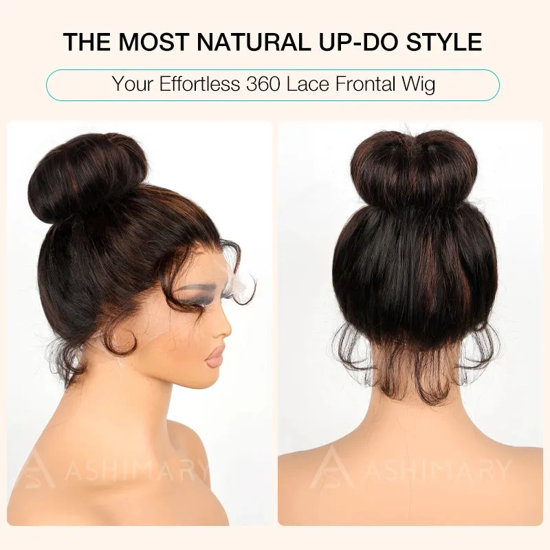 Highlight Straight Invisi Strap Cozy Snug Fit 360 Skin Lace Pre Everthing 360 Lace Glueless Human Hair Wig