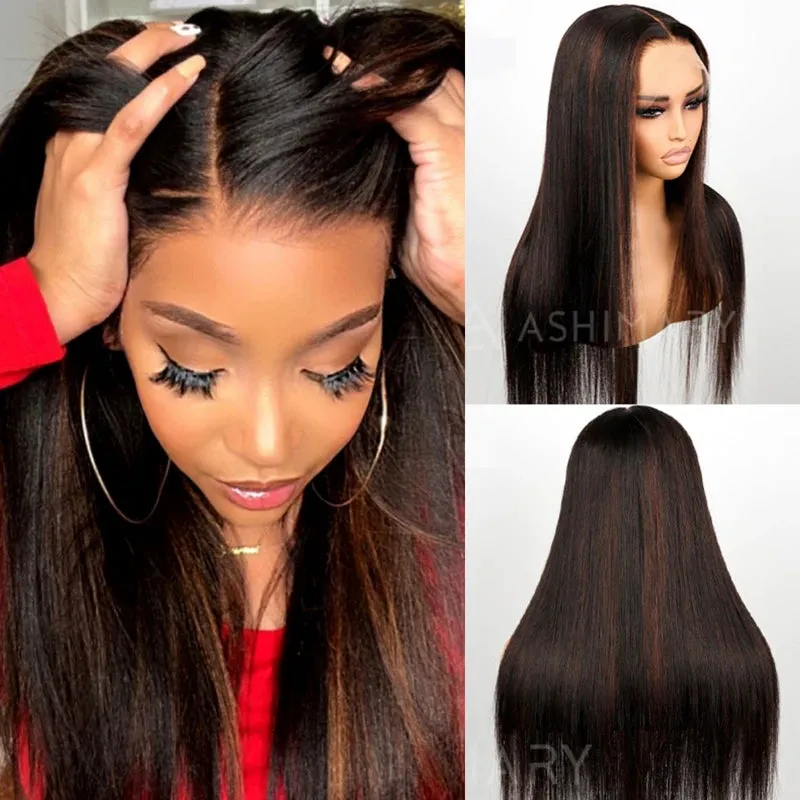 Highlight Straight Invisi Strap Cozy Snug Fit 360 Skin Lace Pre Everthing 360 Lace Glueless Human Hair Wig