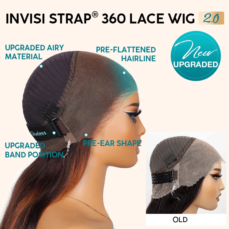 Highlight Straight Invisi Strap Cozy Snug Fit 360 Skin Lace Pre Everthing 360 Lace Glueless Human Hair Wig
