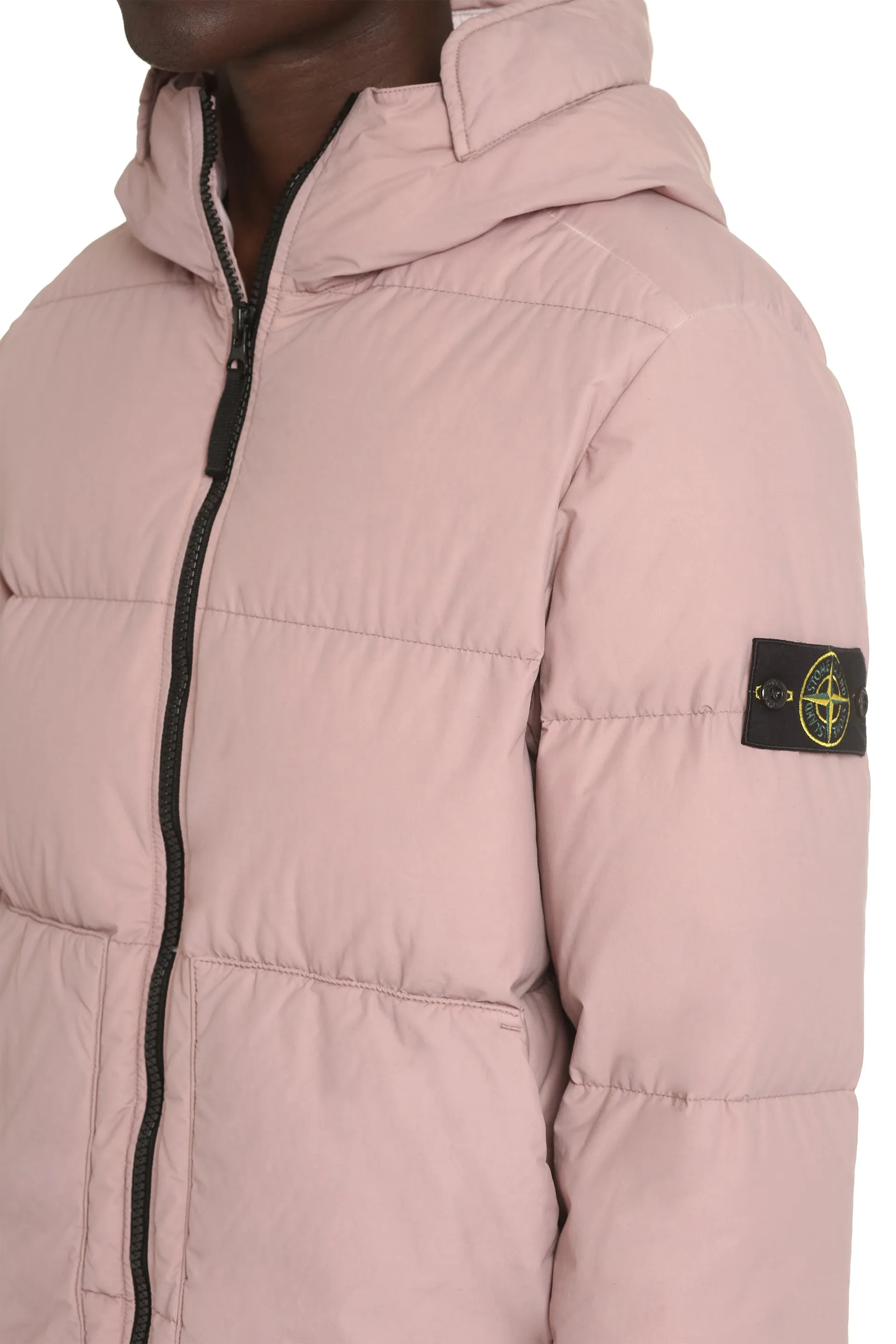 Hooded down jacket