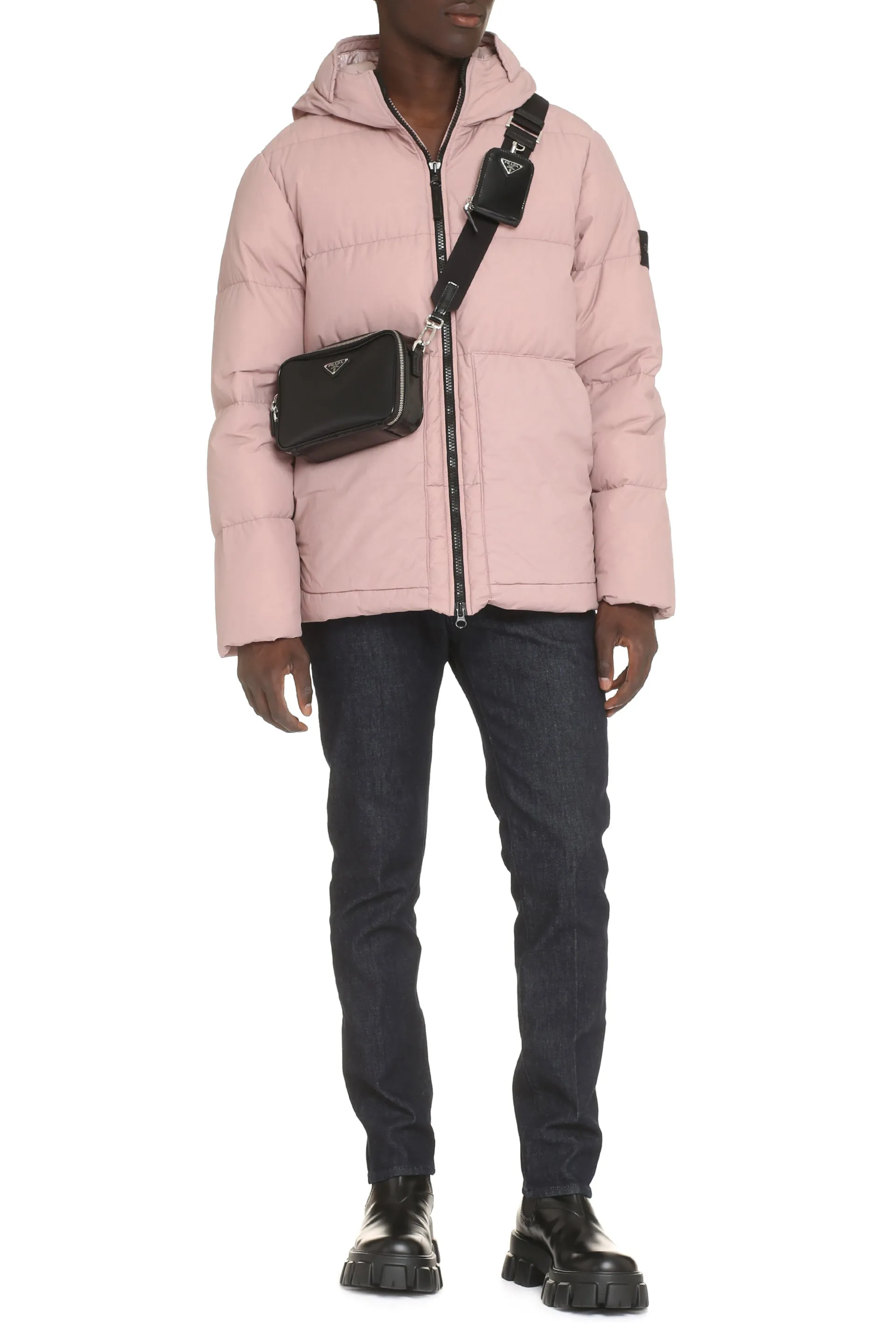 Hooded down jacket
