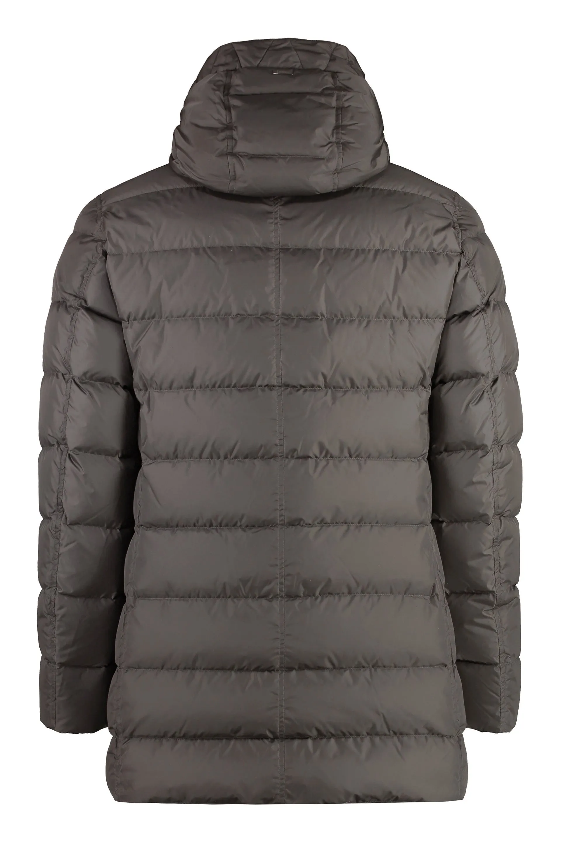 Hooded nylon down jacket