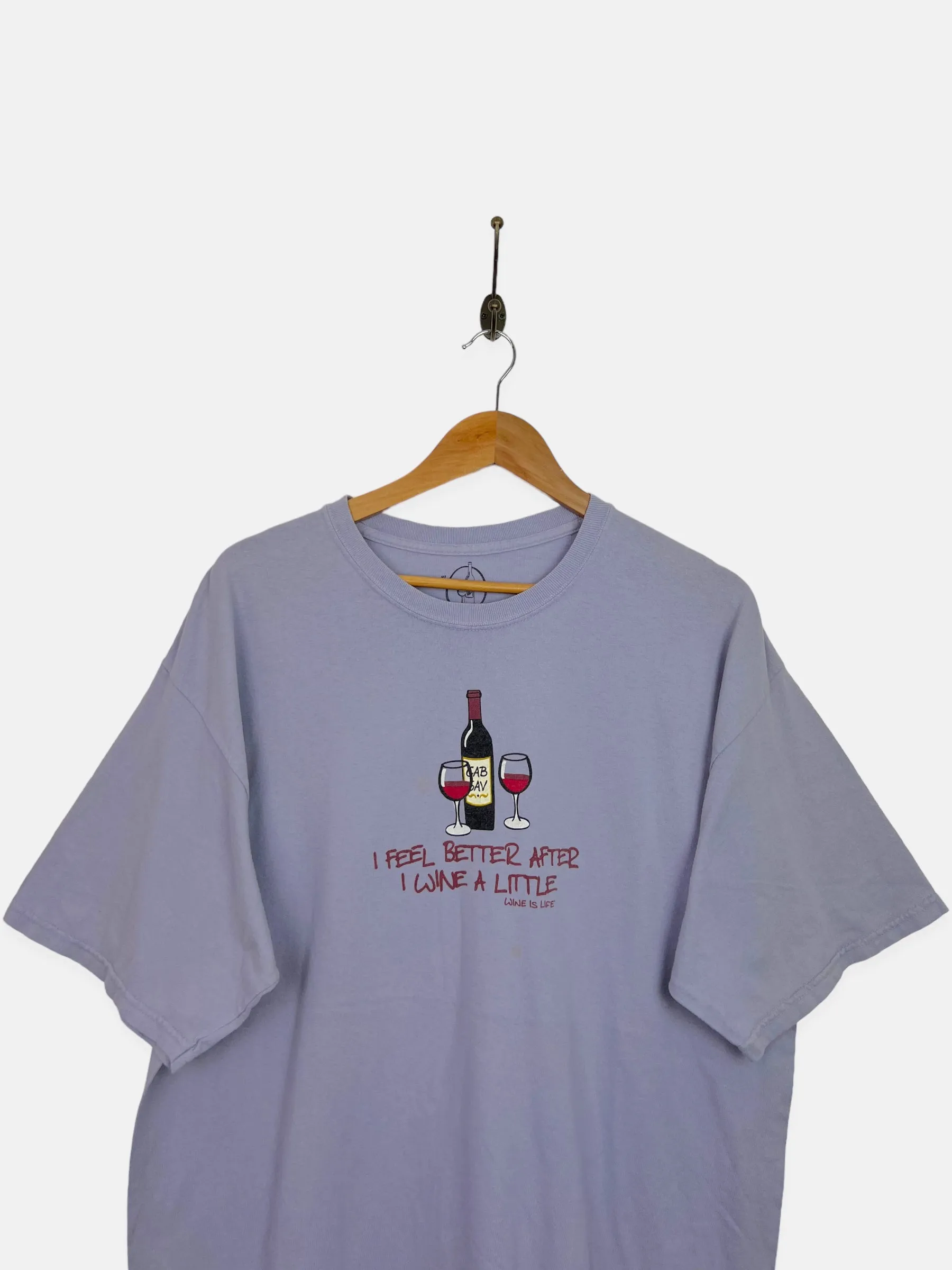 'I Feel Better After I Wine A Little' Vintage T-Shirt Size XL-2XL