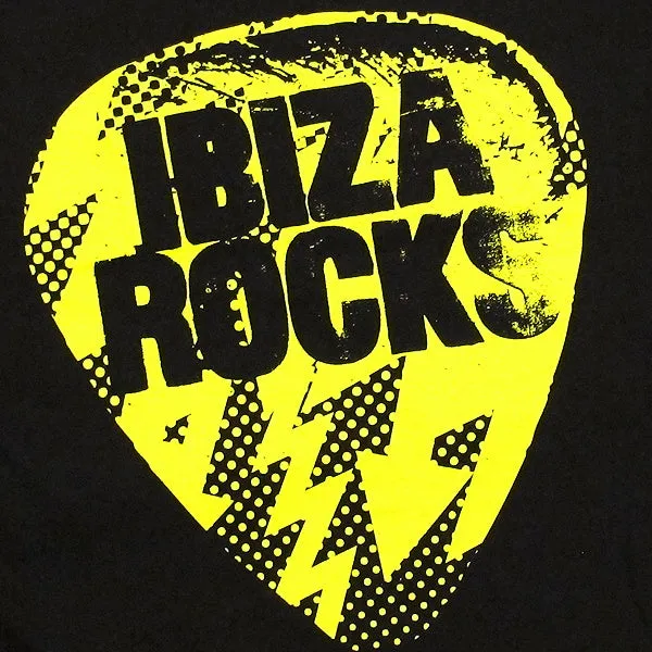 Ibiza Rocks Plec Off Slogan Men's Black T-Shirt