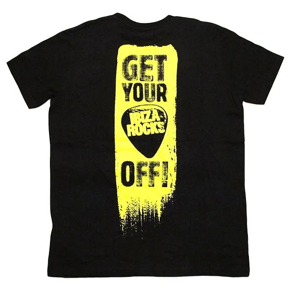 Ibiza Rocks Plec Off Slogan Men's Black T-Shirt