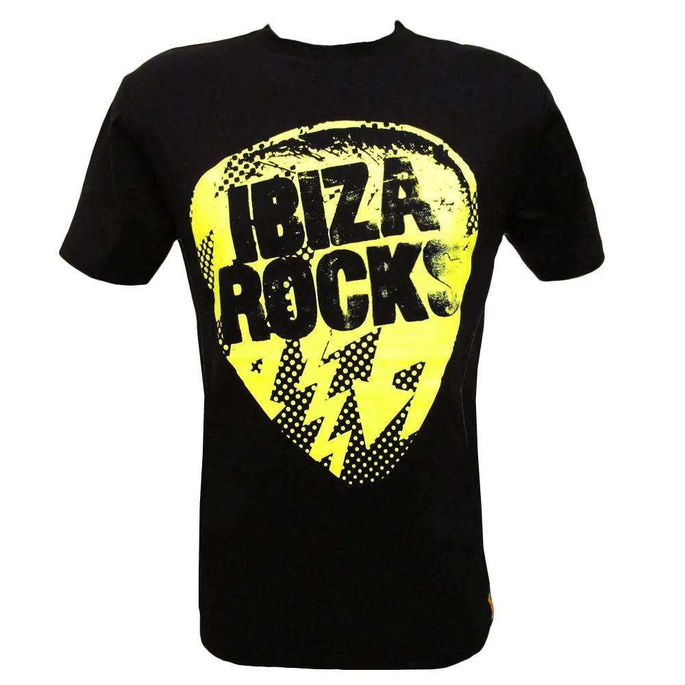 Ibiza Rocks Plec Off Slogan Men's Black T-Shirt