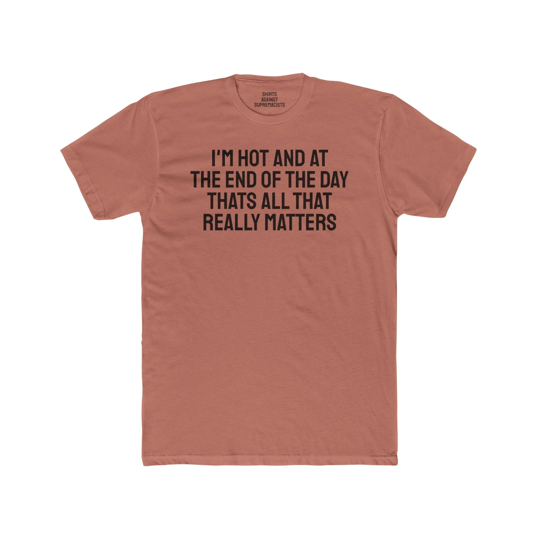 I'm Hot And At The End Of The Day That's All That Really Matters - Unisex Cotton Crew Tee