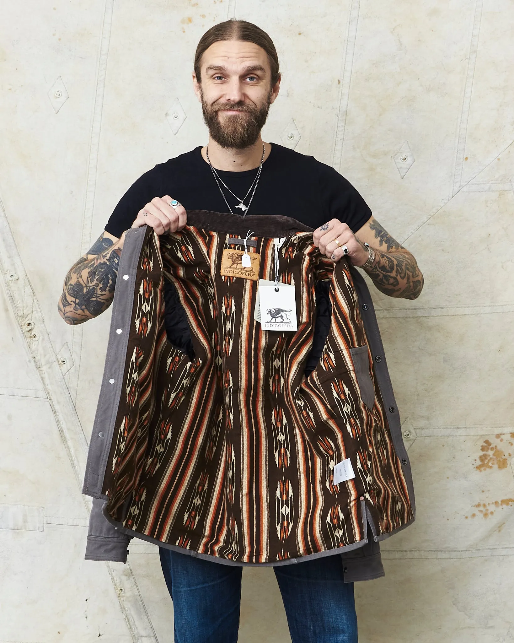Indigofera Fargo Rider Jacket Smithson Canvas Warm Gray