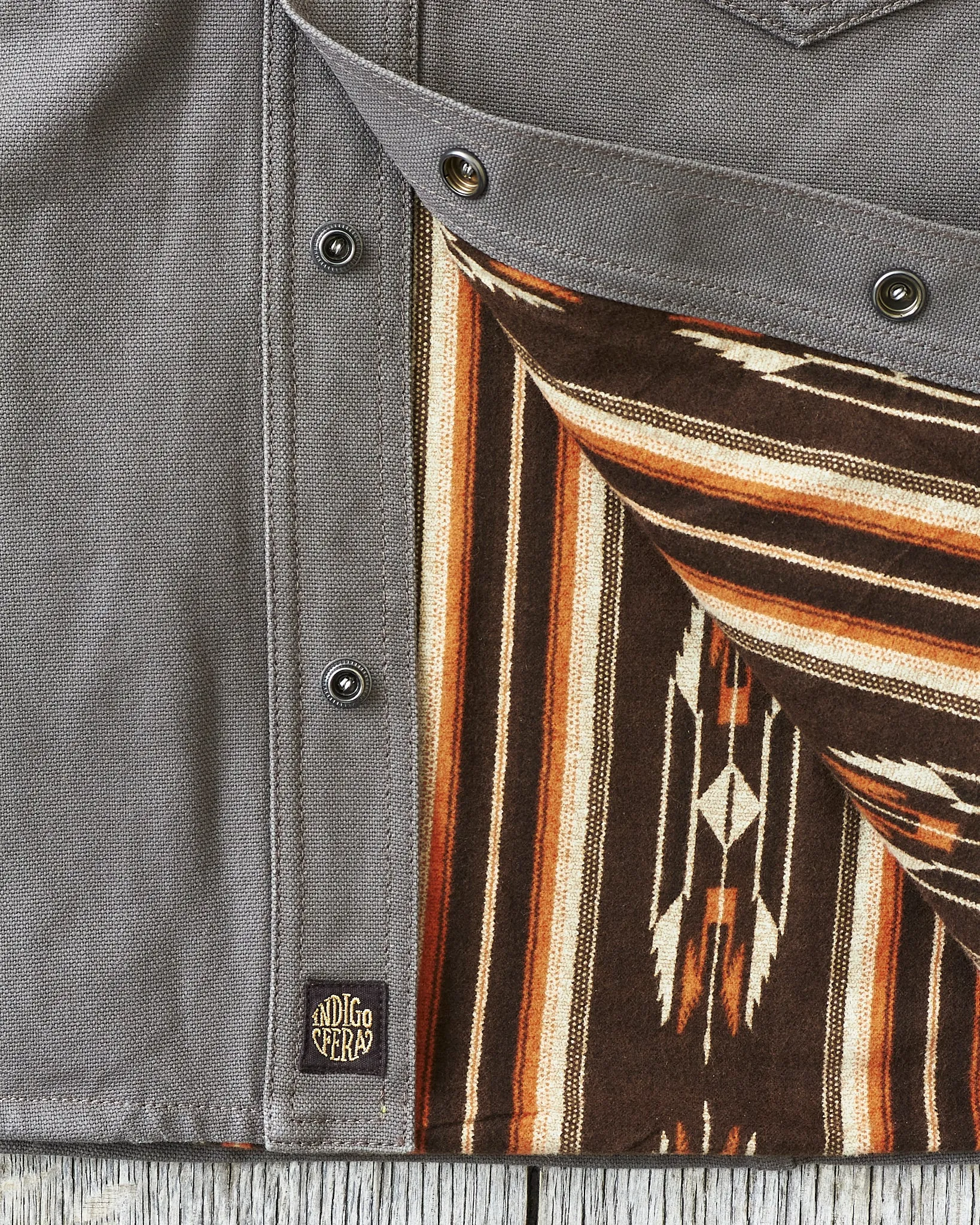 Indigofera Fargo Rider Jacket Smithson Canvas Warm Gray