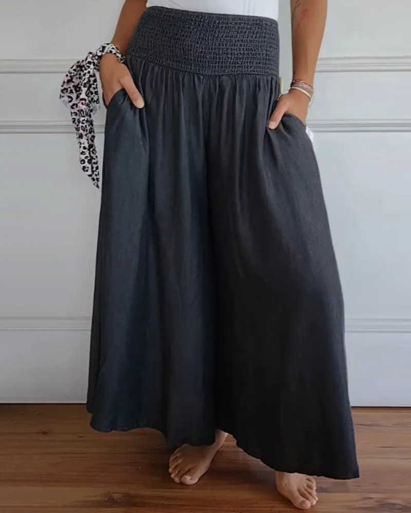 Isabella | Denim Palazzo Pants | Casual Comfort | Soft Fabric