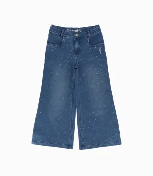 Jeans Niña Acampanado Con Brillos
