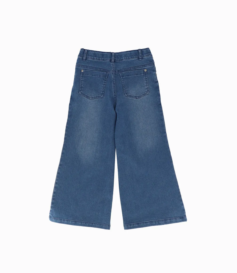 Jeans Niña Acampanado Con Brillos