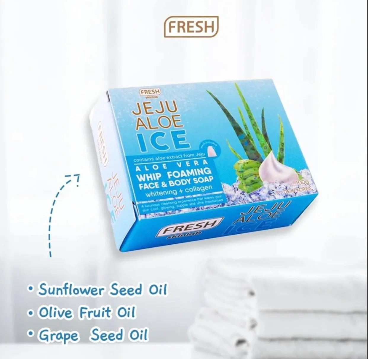 Jeju Aloe Ice Whipped Face & Body Soap