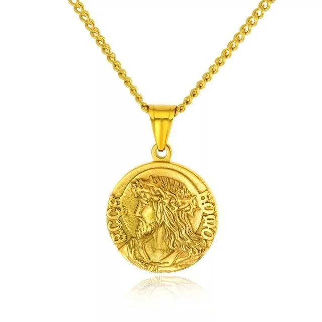 Jesus Coin Pendant Necklace