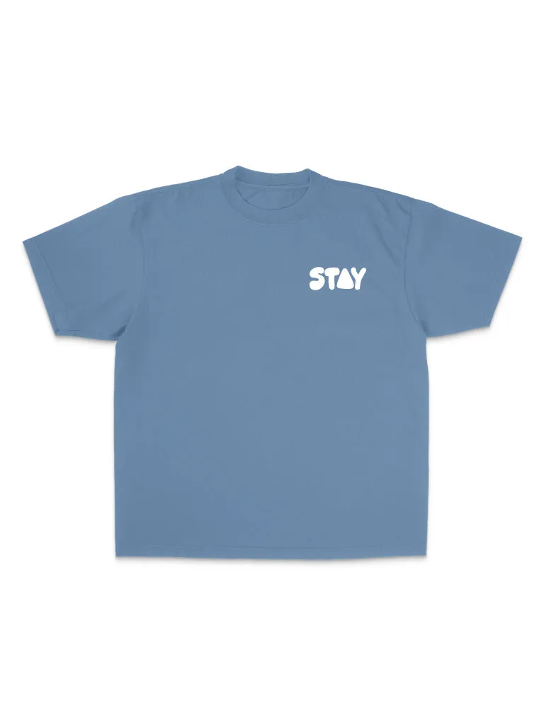Keep On Trying Oversized Tee - Washed Denim