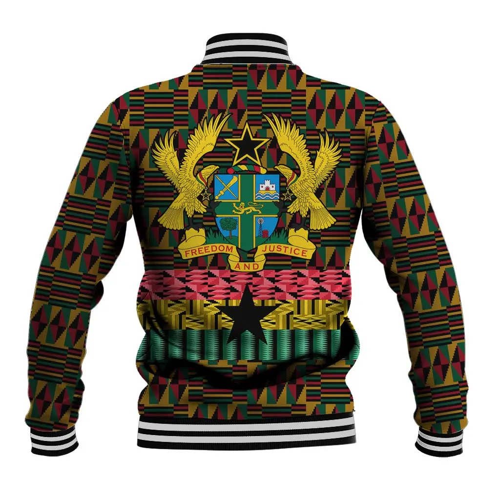 Kwame Nkrumah Ghana Baseball Jacket Kente Pattern African TS04