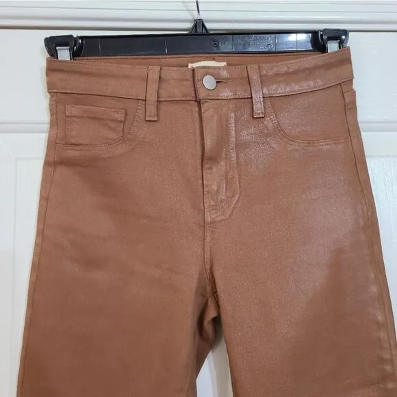 L'AGENCE Marguerite High Rise Java Coated Skinny Jeans Size 26