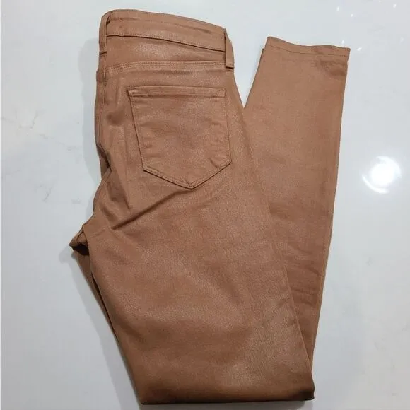 L'AGENCE Marguerite High Rise Java Coated Skinny Jeans Size 26