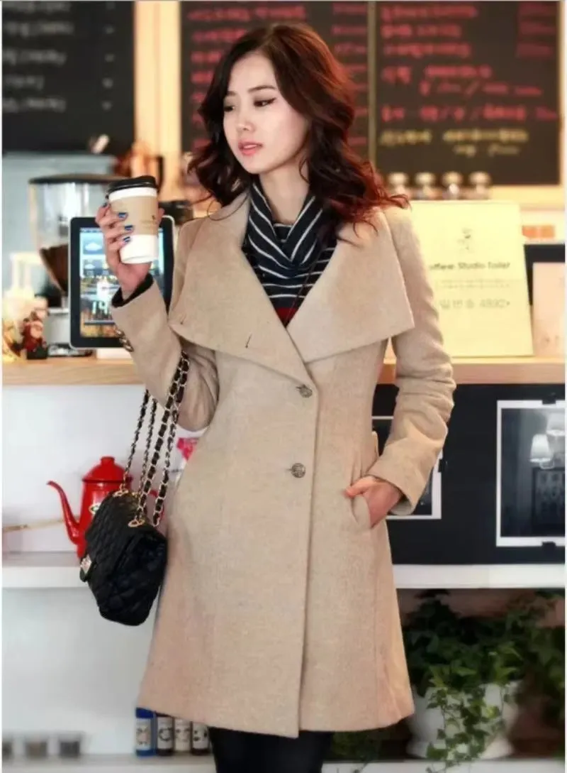 Lapel Manteau Long Overcoat