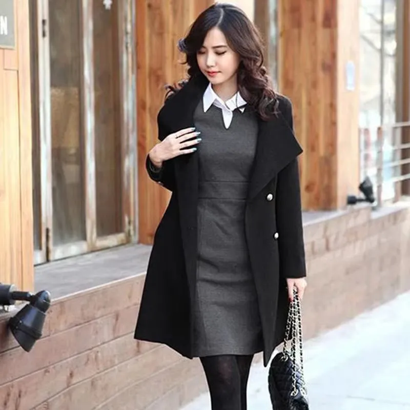 Lapel Manteau Long Overcoat