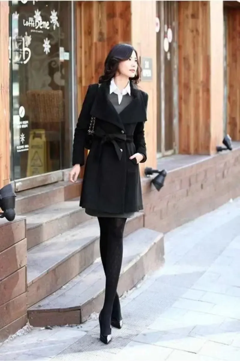 Lapel Manteau Long Overcoat