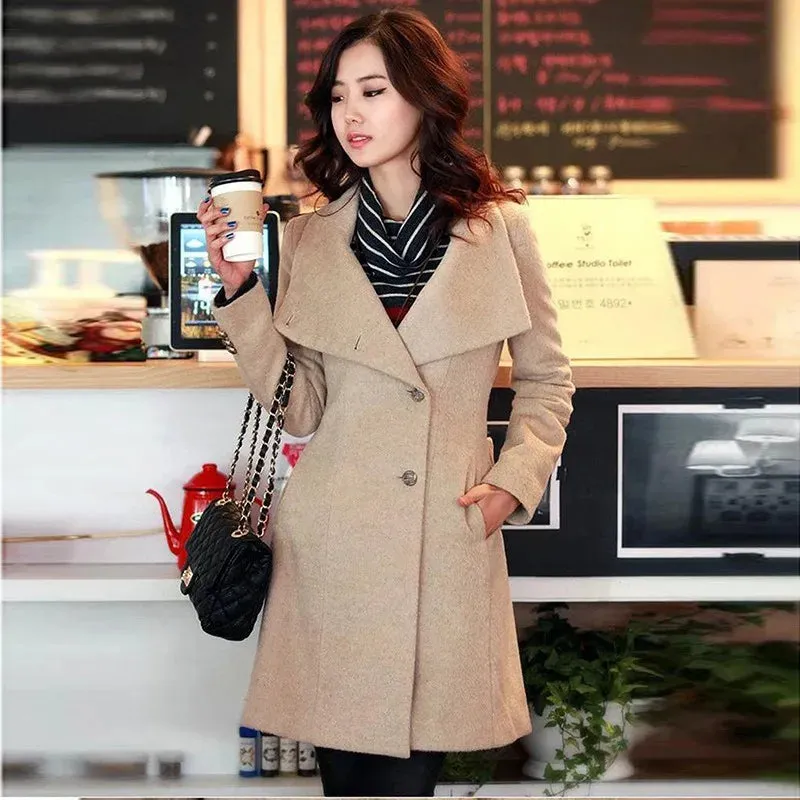 Lapel Manteau Long Overcoat