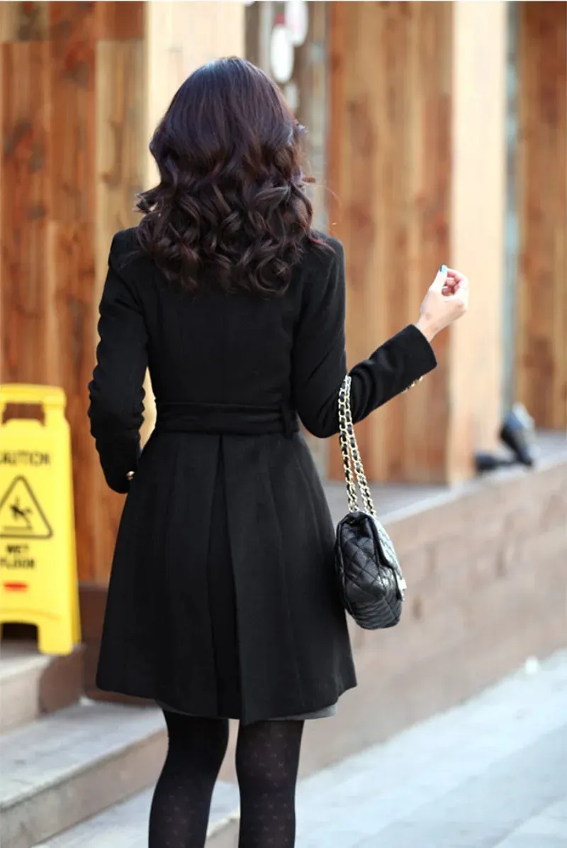 Lapel Manteau Long Overcoat