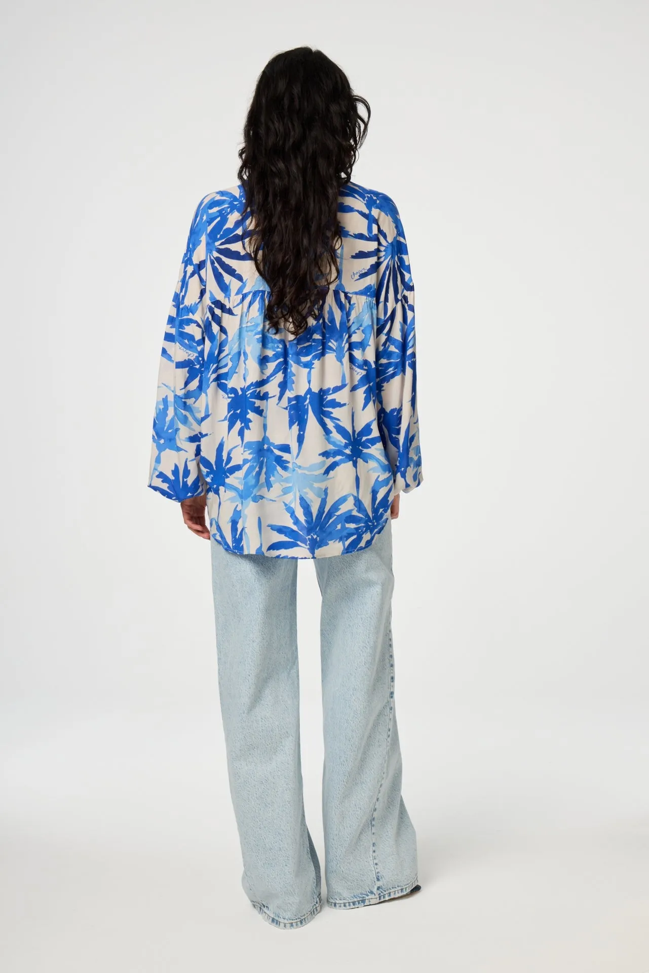 Lesley Blouse | Warm white/Greco Blu