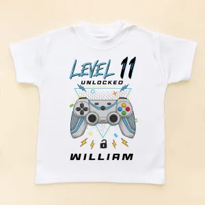Level 11 Unlocked Gamer Birthday Personalised T Shirt